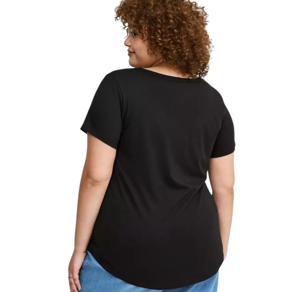 Torrid Black V-Neck Short Sleeve Tee - Picture 9 of 16